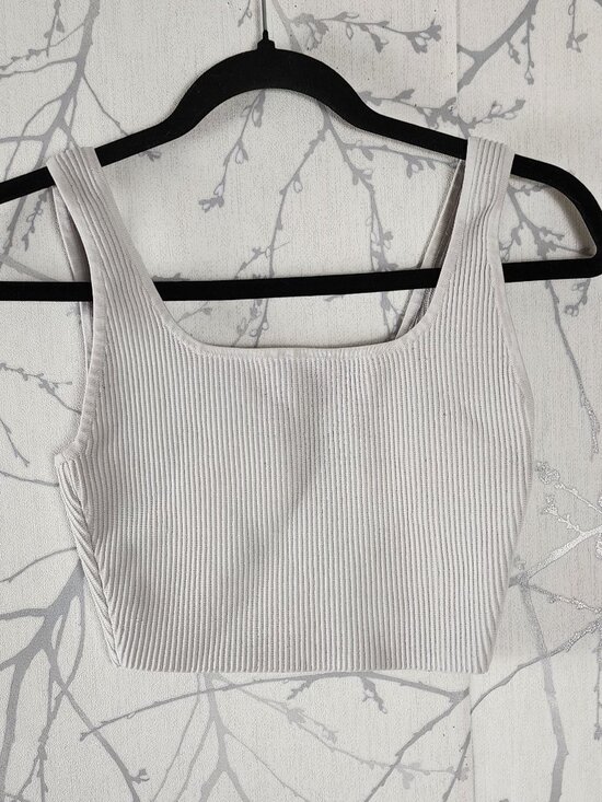 Aritzia Tops - Babaton Off White Sculpt Knit Square Neck Cropped Tank